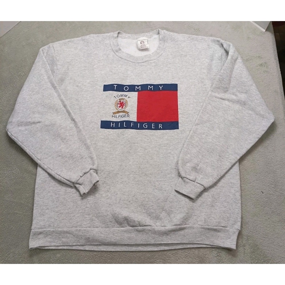 Vintage Tommy Hilfiger Gray Sweatshirt Men's Size XL On Beaver Creek Tag USA.